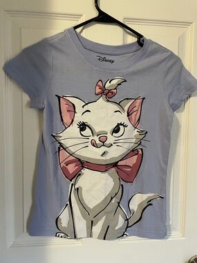 Disney Lavender Marie Graphic Tee with Pink Bow Accents